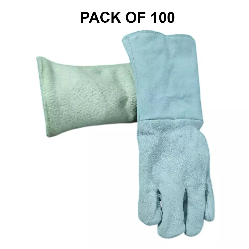GENERIC Leather Hand Gloves Premium Leather Gray (14 inch) 355.6 mm (Pack of 100)