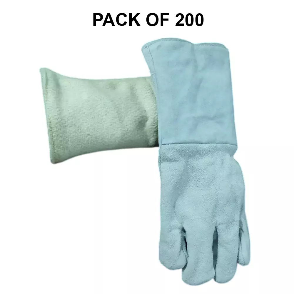 GENERIC Heat Safety Hand Gloves Leather Gray (14 inch) 355.6 mm (Pack of 200)