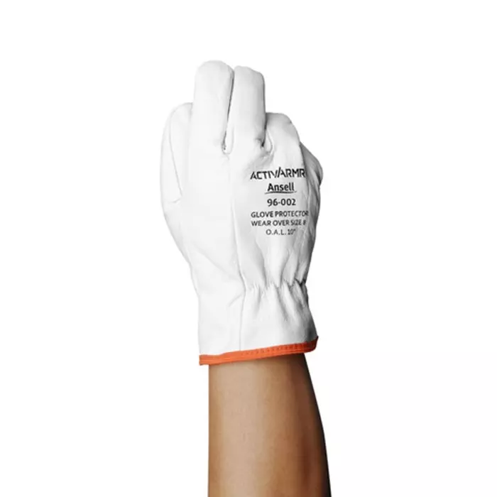 Ansell ActivArmr 96-002 White Abrasion & Cut Resistant Leather Gloves Size 12, RIGLVCVR120