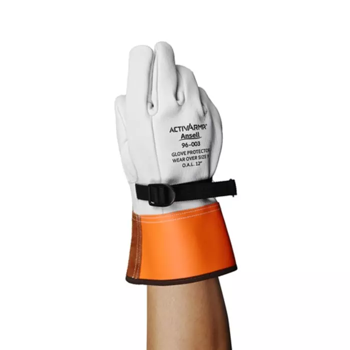 Ansell ActivArmr 96-003 White Abrasion & Cut Resistant Leather Gloves Size 12, RIGHVCVR120