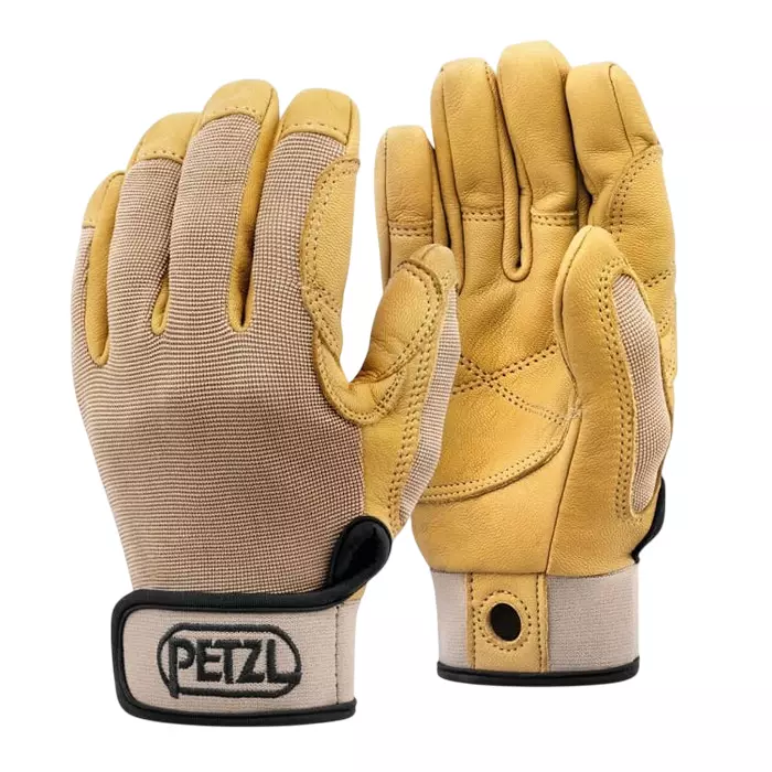Petzl Beige Leather Neoprene Rappelling Work Gloves Size 8 - S, K52 ST