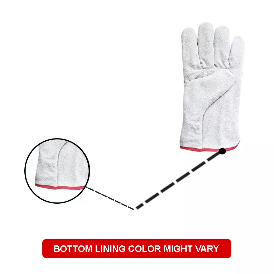 GENERIC Leather Hand Gloves Leather Gray (14 inch) 355.6 mm (Pack of 100)