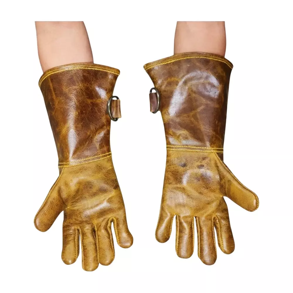 HANMECH Multi-Purpose Crunch Leather Gloves Sharp Edges, and Heat Resistance Size 355 mm (14 inch)