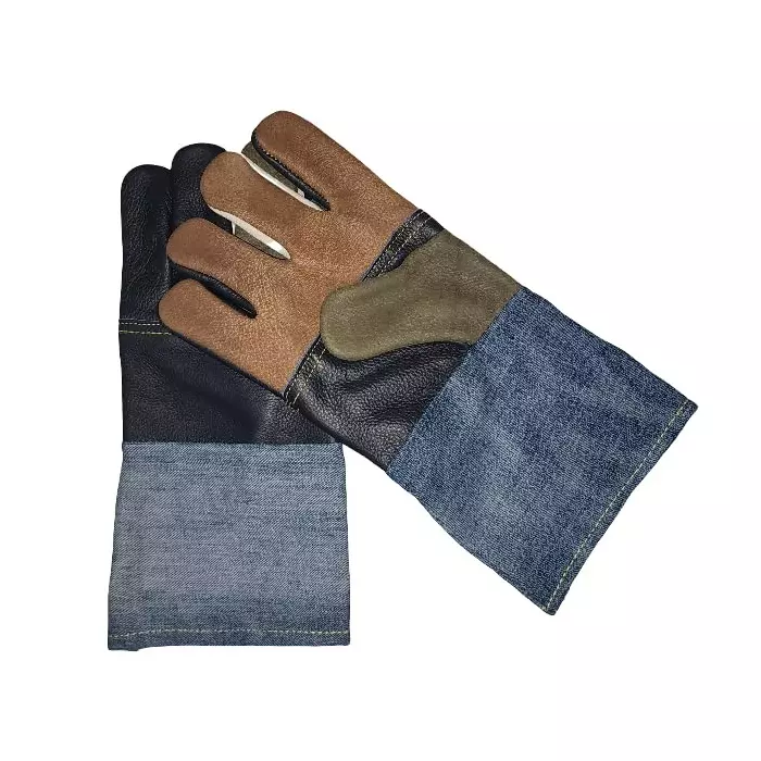 hanmech-leather-denim-gloves-double-palm-assorted-color-size-10-inch-pack-of-5