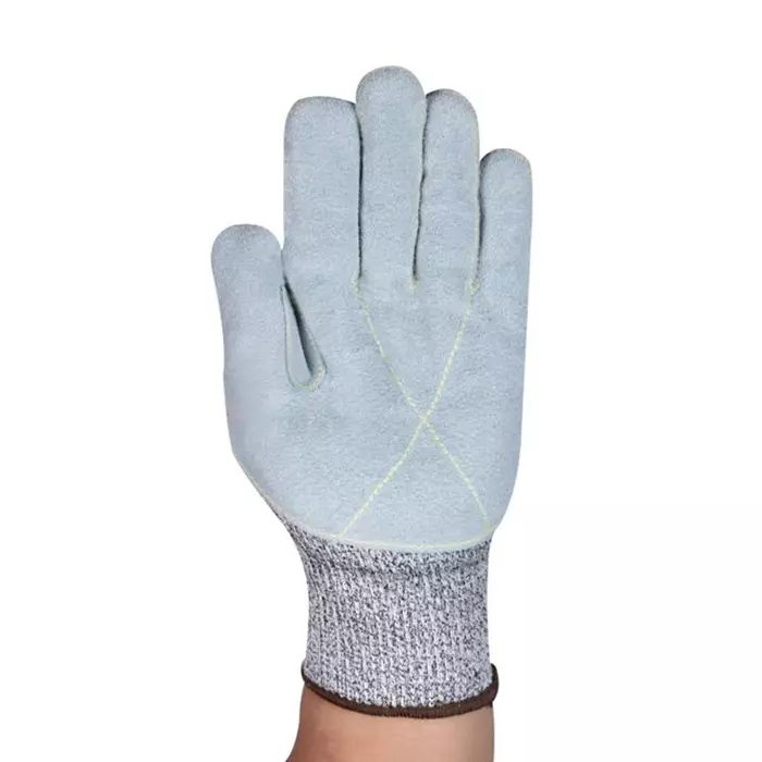 Ansell Edge 48-703 Grey Glass Fibre Polyethylene Cut Resistant Heat Resistant Work Gloves Size 10 Leather Coating, 48703100