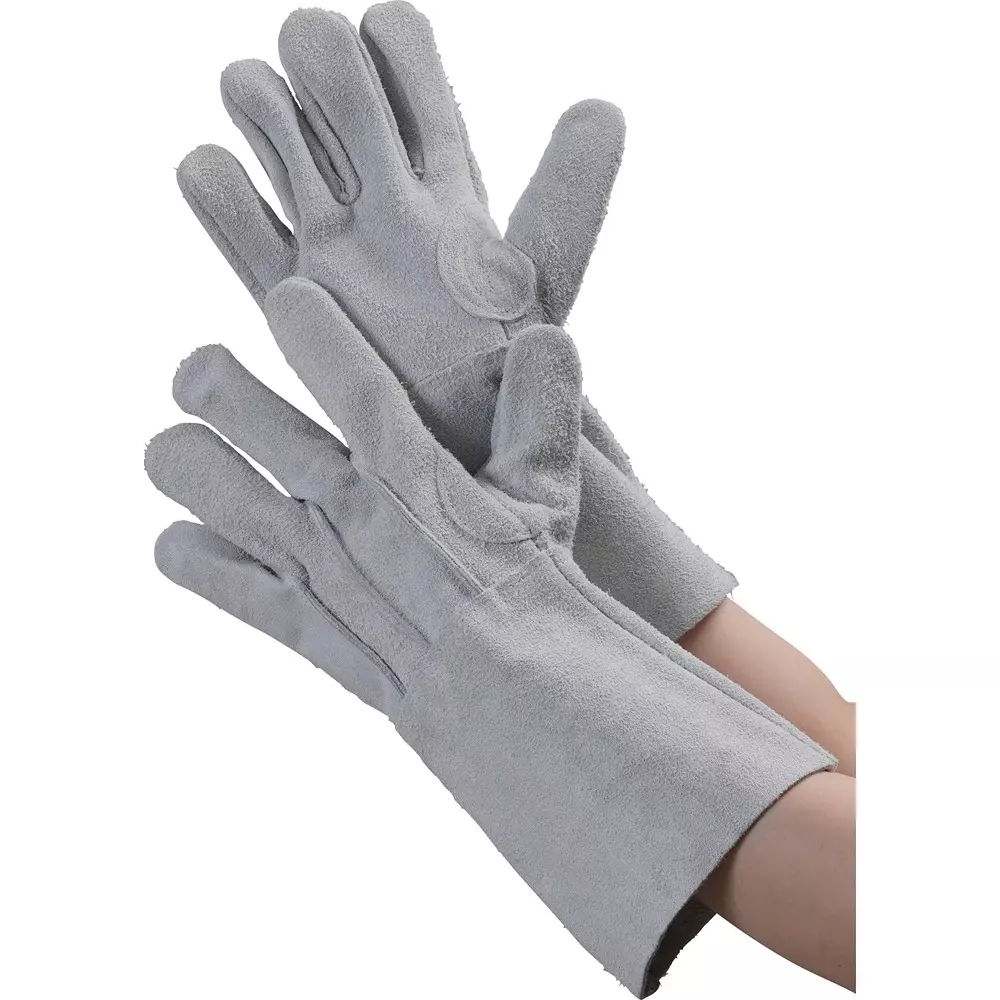 MonotaRO Cowhide Split Leather Welding Gloves, French Seam Free Size, 12126399 (1 Pair)
