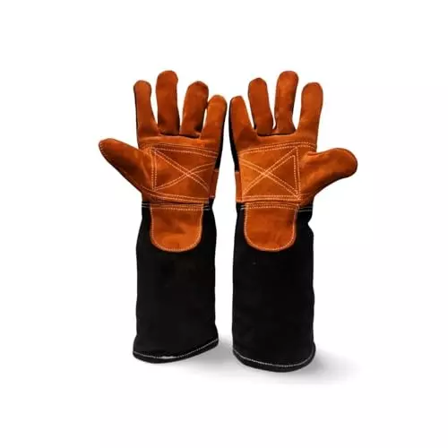HANMECH Leather Animal Handling Gloves Aggressive Dogs & Cats, Snake Size 457 mm (18 inch)