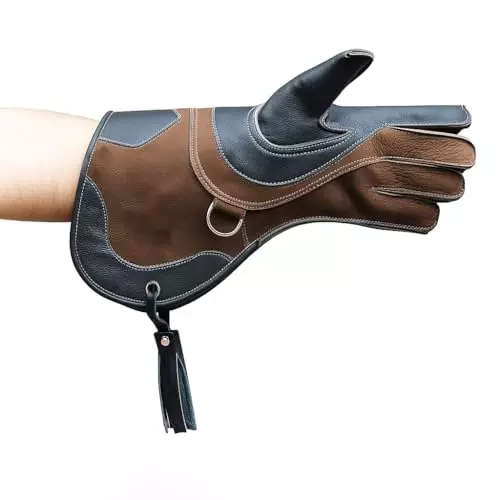 HANMECH Leather Falconry Animal Handling Gloves Size 355 mm (14 inch)