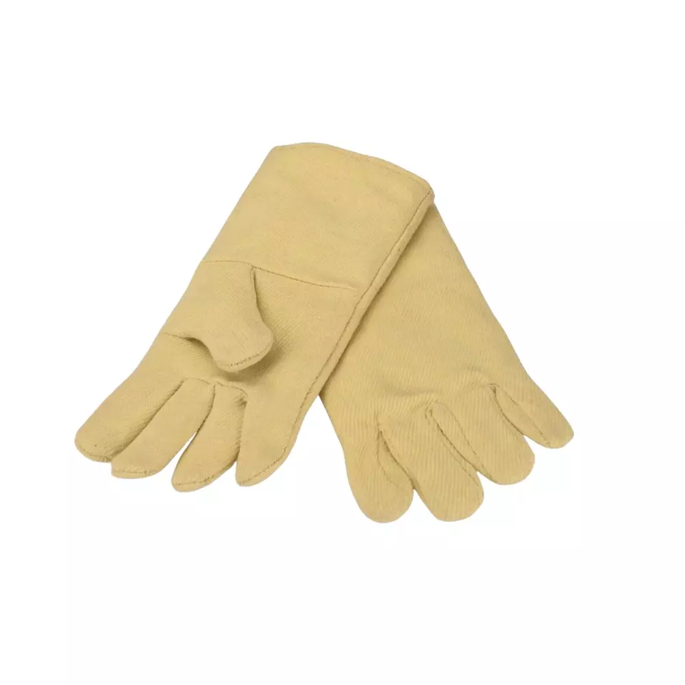 GENERIC Heat & Fire Resistant Protection Hand Gloves Kevlar Yellow (14 inch) 355.6 mm (Pack of 10)