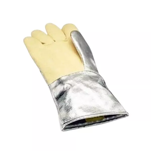 GENERIC Heat & Fire Resistant Protection Hand Gloves Aluminium Fabric with Kevlar Palm Silver (14 inch) 355.6 mm (Pack of 200)