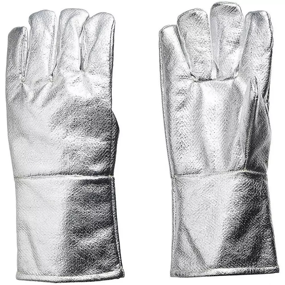 BEGGOSAFE Aluminized Hand Gloves Silver Heat Resistant, Fire Resistant Free Size