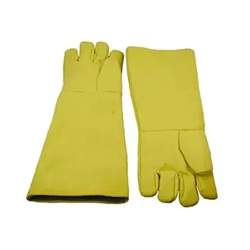 BEGGOSAFE Full Kevlar Thread High Temperature Gloves Heat Resistant (Composite Fiber) Yellow Free Size