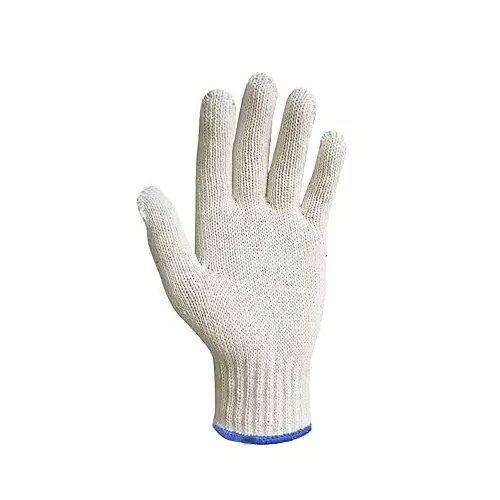 Swavind Safety Hand Gloves 50 g Cotton Knitted Fabric Comfortable Grip White Free Size (Pack of 600 Pair)