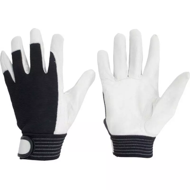MIDORI Leather Gloves Black LL Size 22.0 cm Palm Circumference, MRK-201-LL