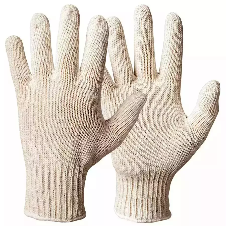 GENERIC Cotton Knitted Gloves 10 Gauge 40 g Free Size (Pack of 120 Pair)