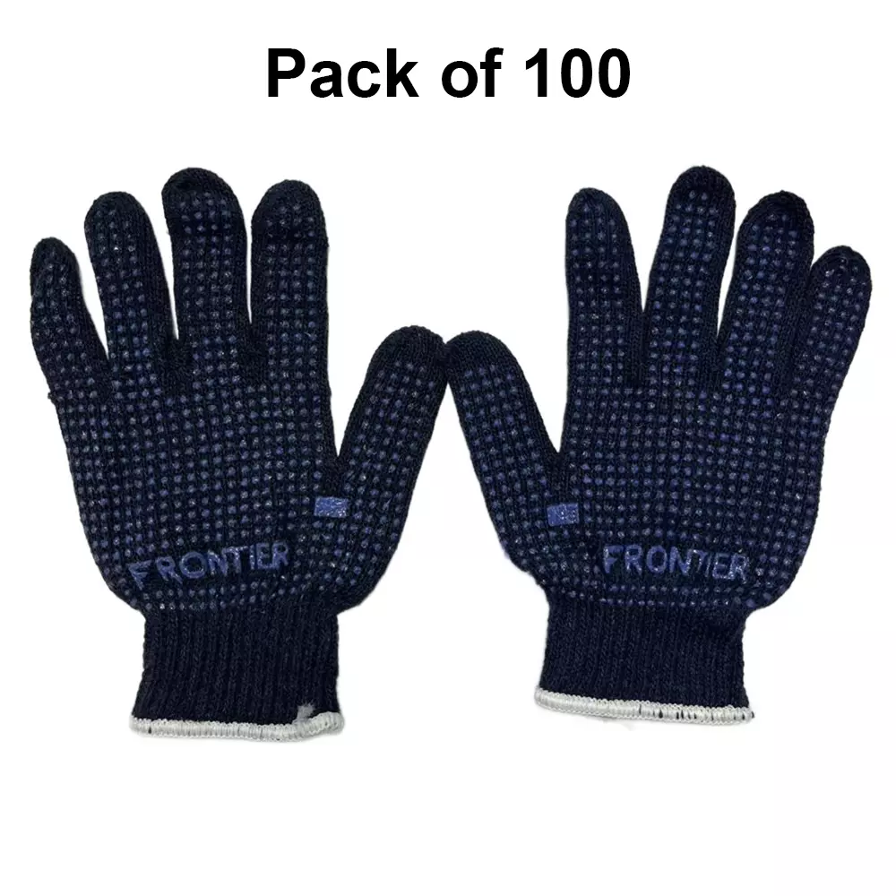 Frontier Cotton Gloves Blue For Light-Duty Handling And General Use, MX-CGLV-50 (Pack of 100 Pair)