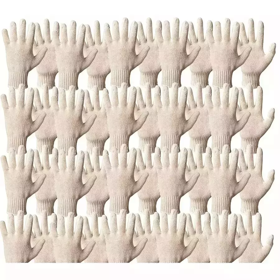 GENERIC Cotton Knitted Gloves 7 Gauge 35 g Free Size (Pack of 120 Pair)