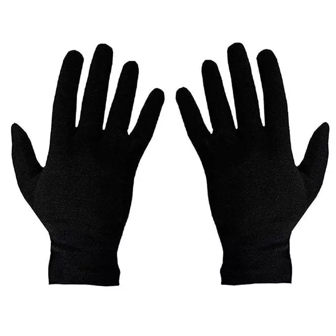 Veltrix Cotton Protection Gloves Black Color Free Size (Pack of 6 Pair)