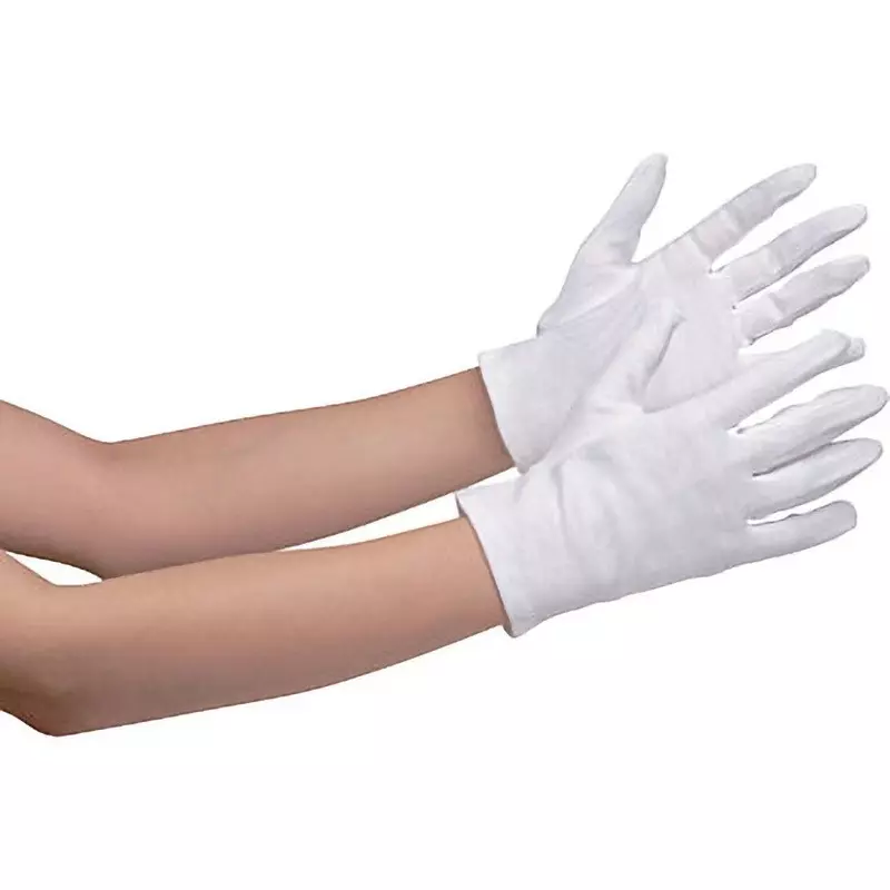 MIDORI Cotton Smooth Gloves Cotton White, MEN SUMUSU-L (Pack of 12) (Pack of 12 Pair)