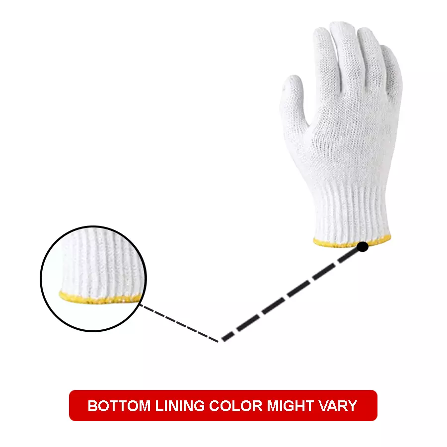 GENERIC Cotton Knitted Gloves Heavy Duty (Pack of 3 Pairs)