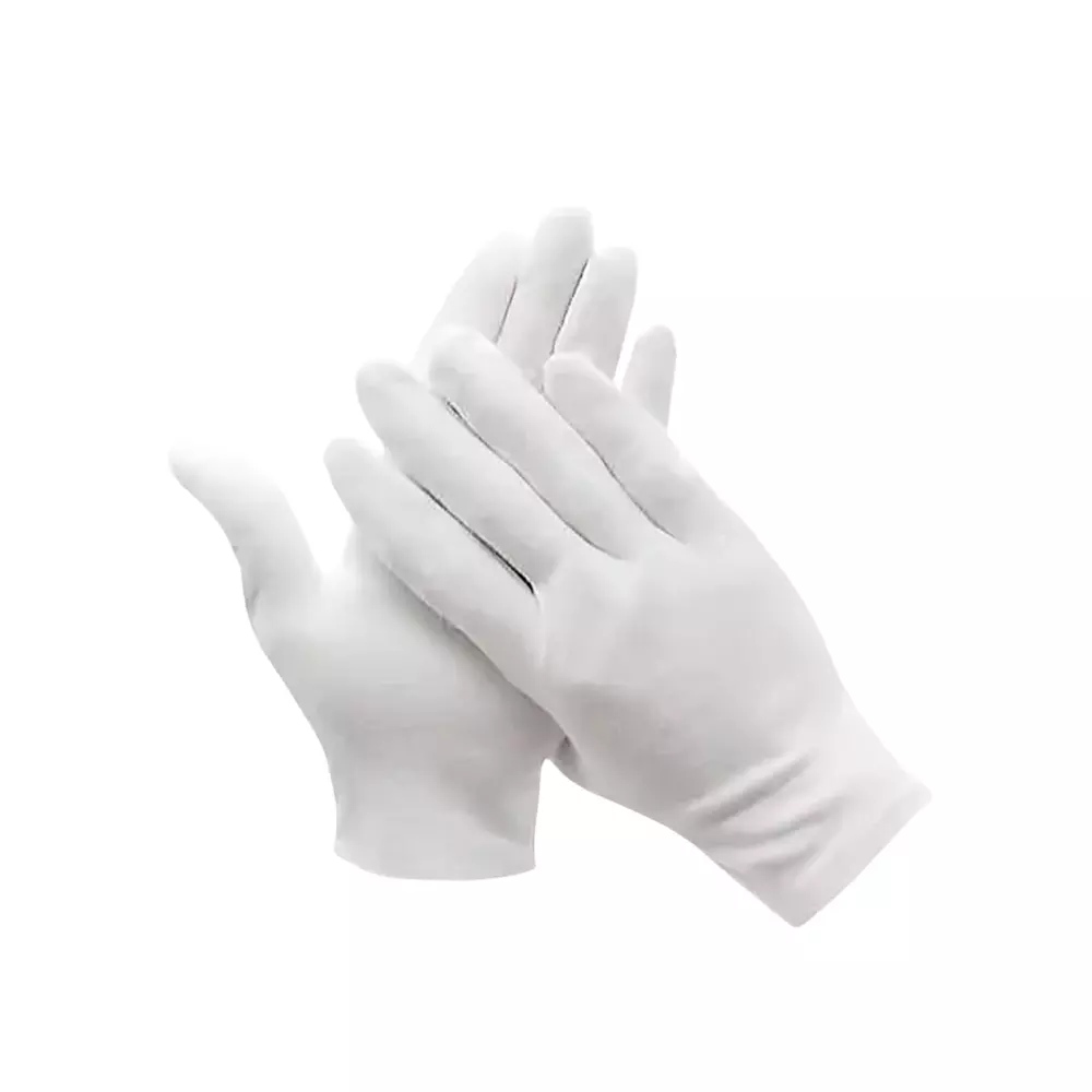 TK Soft Cotton Gloves Single Layer For Coin Jewelry Silver Costume Inspection (Pair of 12 Piece)