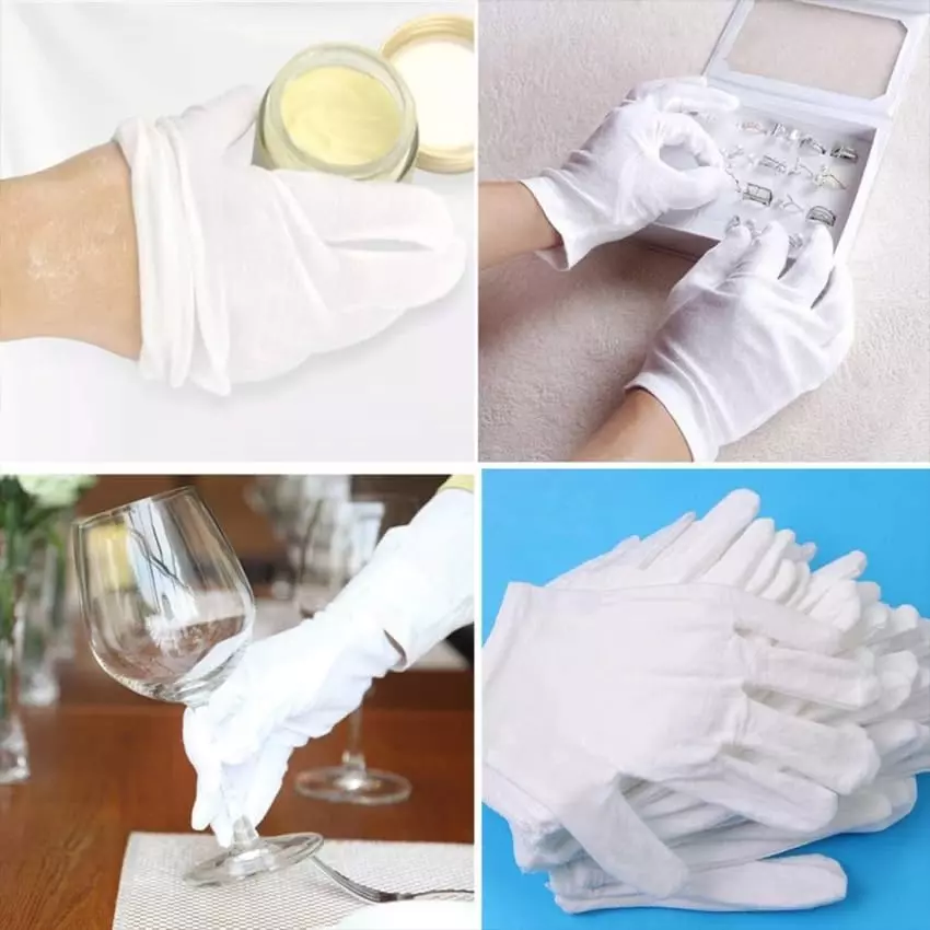 TK Soft Cotton Gloves Single Layer For Coin Jewelry Silver Costume Inspection (Pair of 12 Piece)