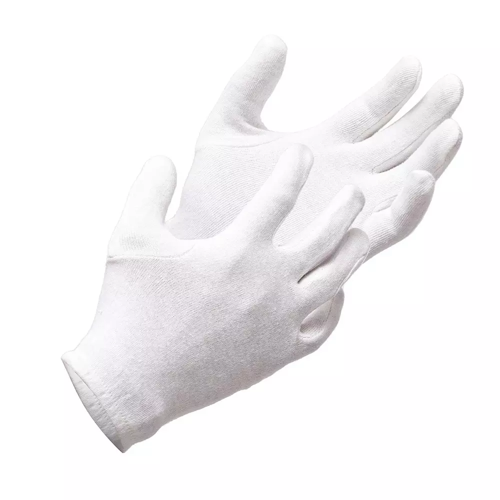 Veltrix Cotton Protection Gloves White Color Free Size (Pack of 5 Pair)