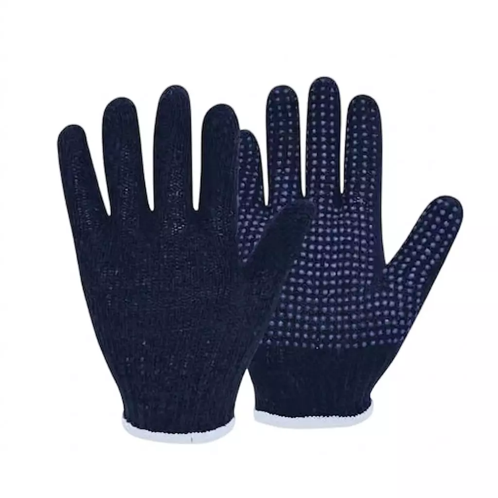 GENERIC Knitted Cotton Hand Gloves Blue Color (Pack of 60 Pairs)