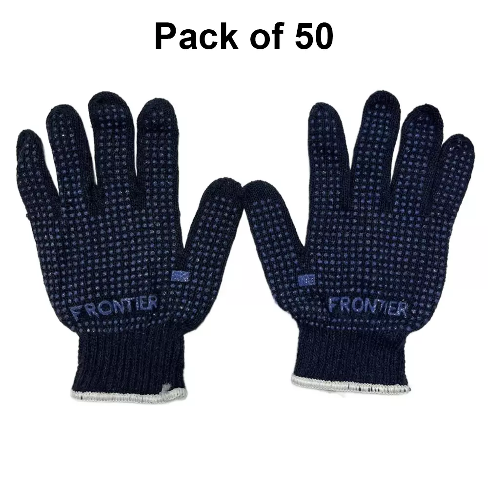 Frontier Cotton Gloves Blue For Light-Duty Handling And General Use, MX-CGLV-50 (Pack of 50 Pair)