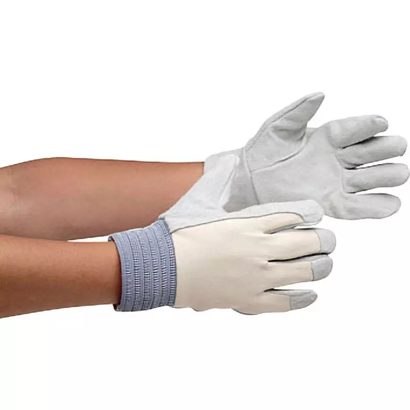 MIDORI Cowhide Split Leather Gloves Free Size 24.4 cm Palm Circumference, Upper: Cotton knit, MT-104 (Pack of 12 Pair)