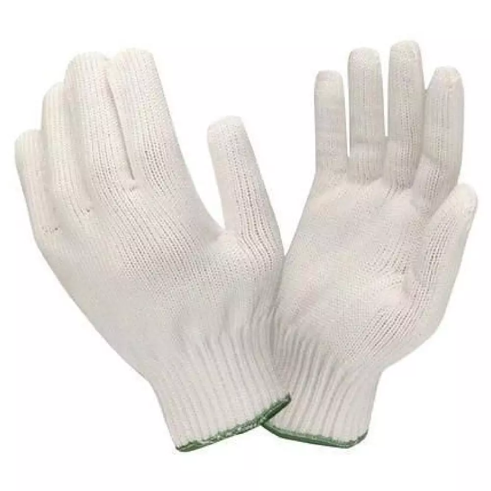 Veltrix Cotton Knitted Hand Gloves White 304.8 mm (12 inch) Size (Pack of 3 Pair)