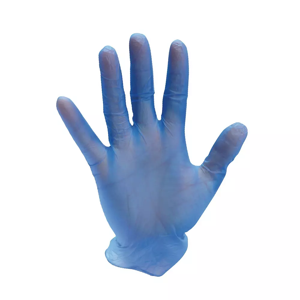 Portwest Hand Gloves Blue L Regular Fit Full Fingered Poly-Vinyl Chloride for Industrial Use, A905BLUL (Pack of 50 Pairs)
