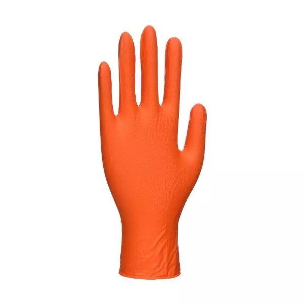 Portwest Hand Gloves Orange M Regular Fit Full Fingered for Industrial Use, A930ORRM (Pack of 50 Pairs)