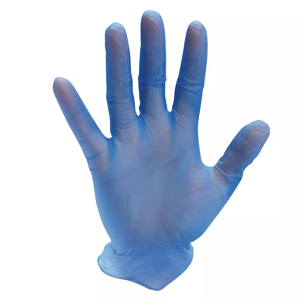 Portwest Hand Gloves Blue M Regular Fit Full Fingered Poly-Vinyl Chloride for Industrial Use, A905BLUM (Pack of 50 Pairs)