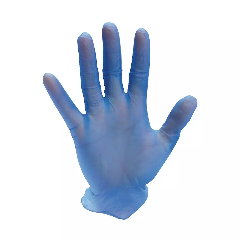 Portwest Hand Gloves Blue XL Regular Fit Full Fingered Poly-Vinyl Chloride for Industrial Use, A905BLUXL (Pack of 50 Pairs)