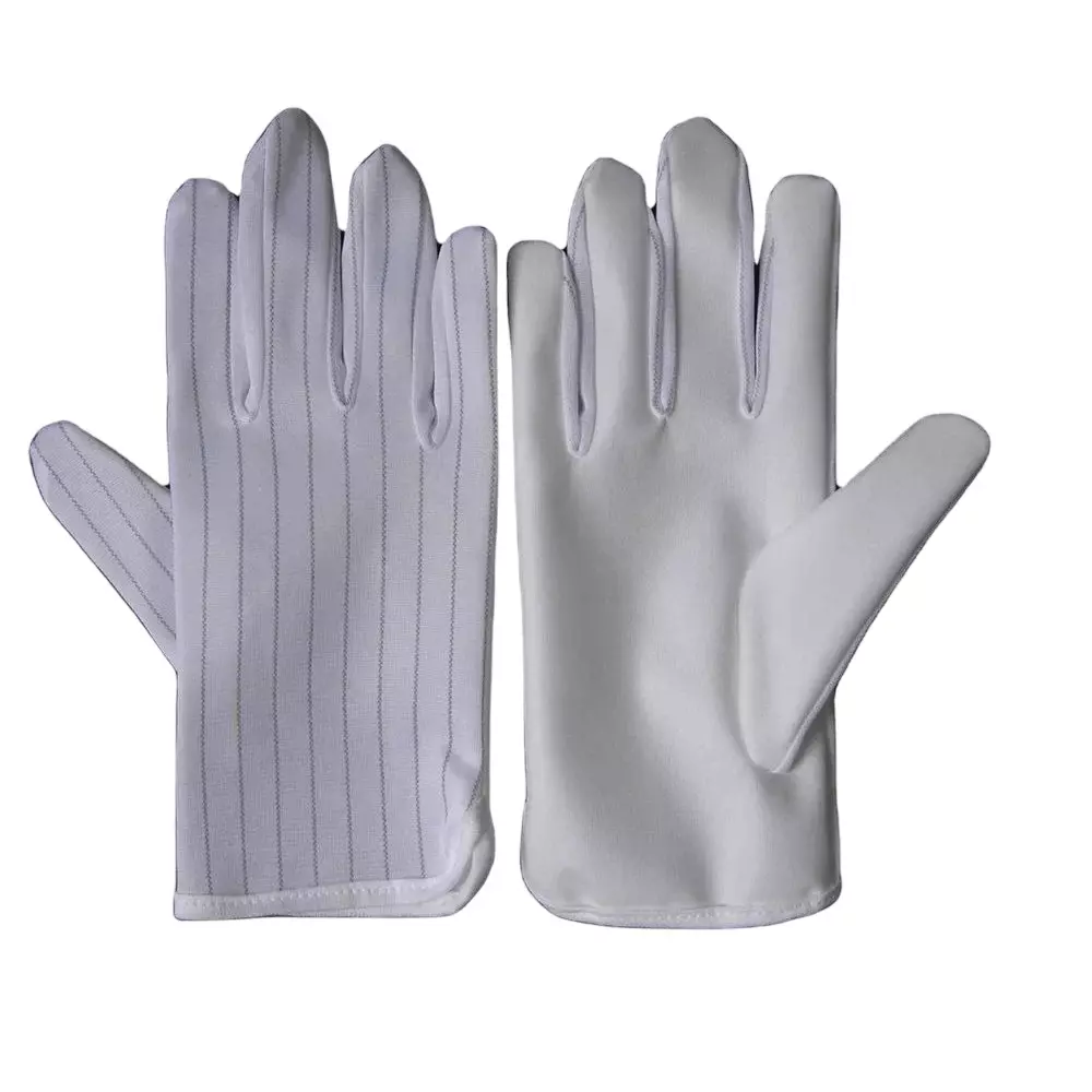 GLOBALSS Dotted ESD Gloves PVC White Full Fingered Large