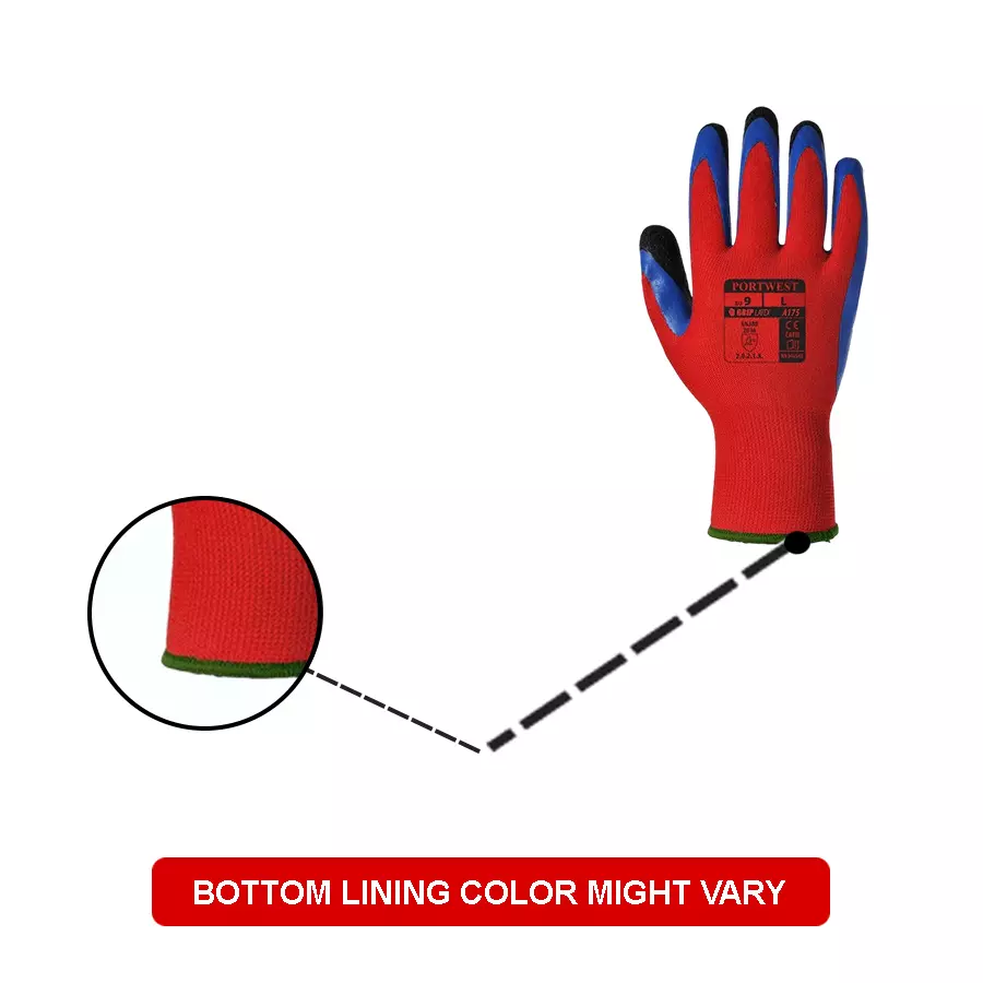 portwest-hand-glove-blue-red-13-gauge-liner-xl-size-elastic-latex-polyester-full-fingered-for-industrial-use-a175r4rxl
