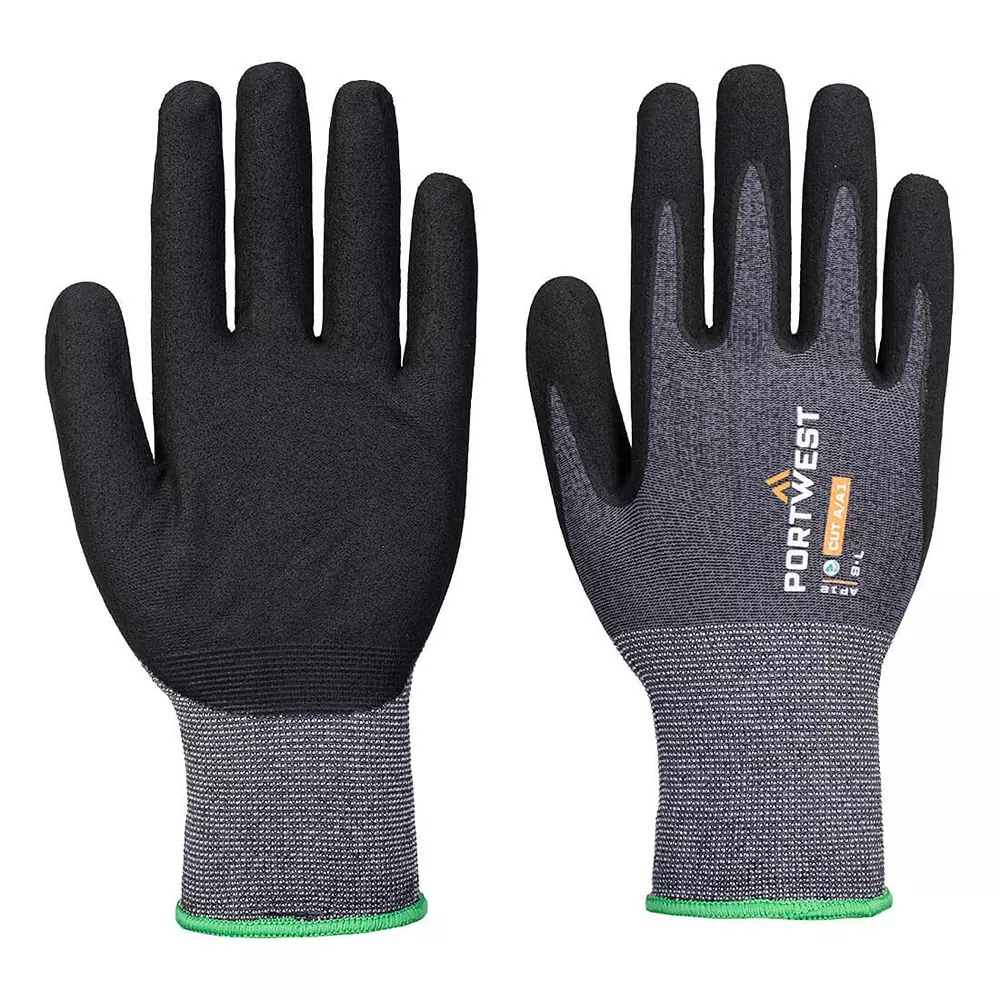 Portwest Hand Gloves Grey & Black M Regular Fit Full Fingered for Industrial Use, AP12G8RM