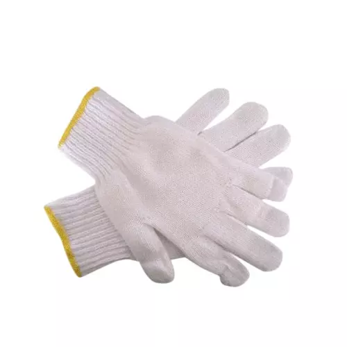 Atlas Hand Gloves Knitted White Cotton Free Size 60 g Weight for Industrial Use, (Pack of 24 Pair)