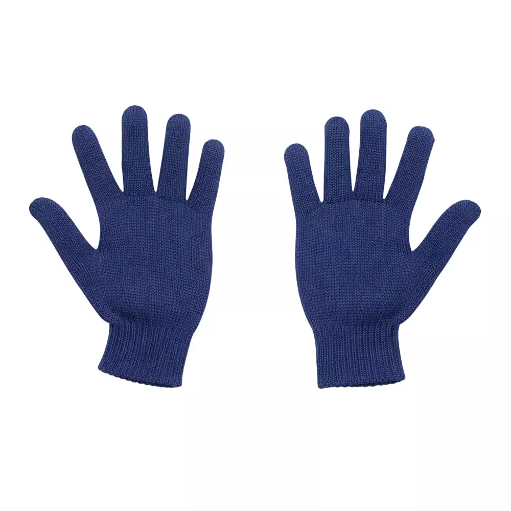 Atlas Hand Gloves Knitted Blue Cotton Free Size for Industrial Use, (Pack of 24 Pair)