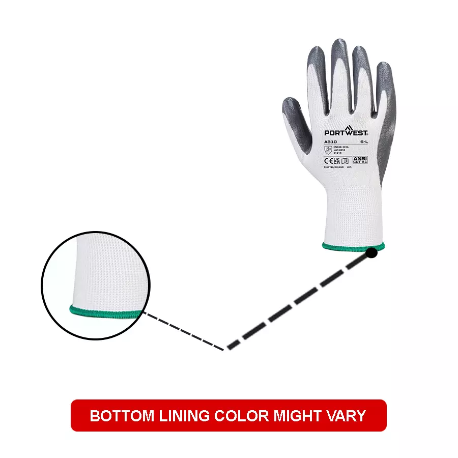 portwest-hand-glove-grey-white-13-gauge-liner-s-size-polyester-elastic-nitrile-full-fingered-for-industrial-use-a310grws