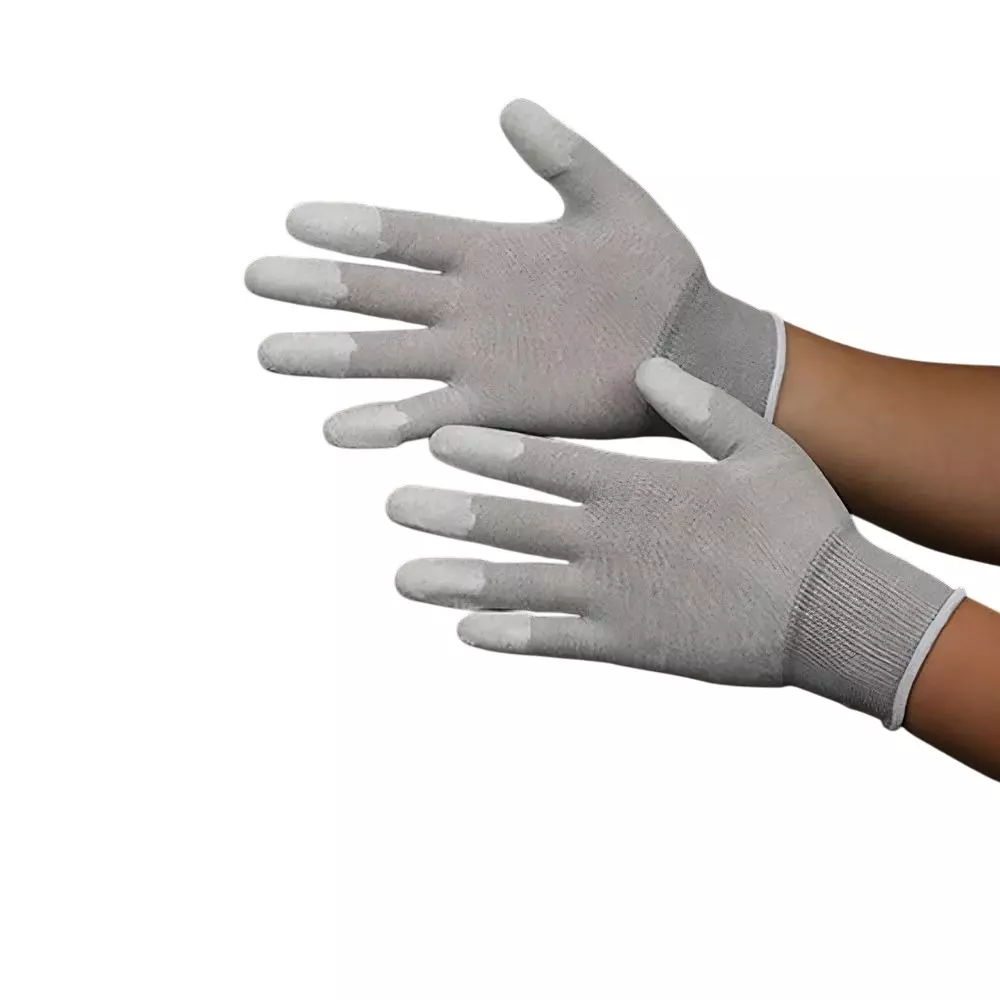 GLOBALSS Full Finger Coated ESD Gloves Carbon Fiber Medium