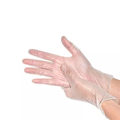 GLOBALSS Plain ESD Gloves Vinyl PVC Transparent Full Fingered (Pack of 10)