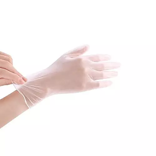 GLOBALSS Plain ESD Gloves Vinyl PVC Transparent Full Fingered (Pack of 10)