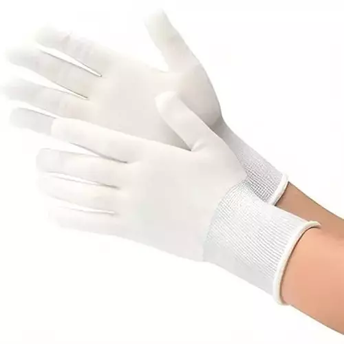 AM SAFE-X White Multipurpose Use Standard Size Cotton Hand Gloves (Pack of 5 Pair)