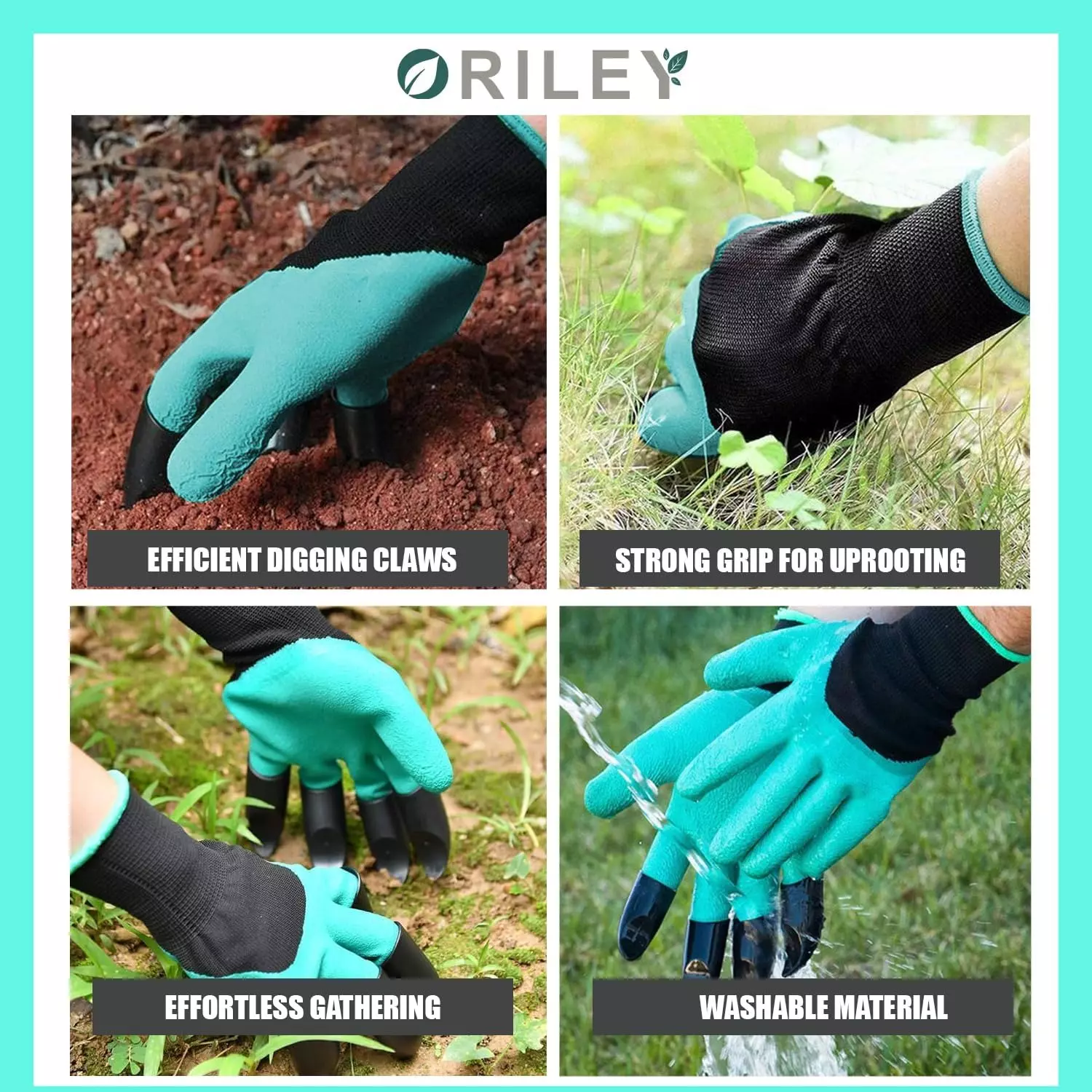 Swavind Safety Hand Gloves Strong Flexible Fabric Puncture Resistant Green & Black Free Size