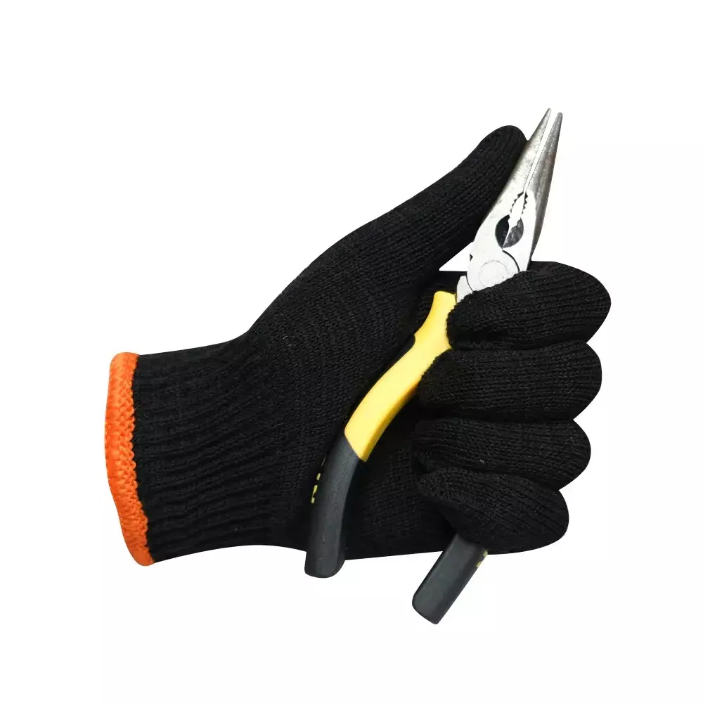 Swavind Safety Hand Gloves Lint-Free Nylon Anti Static Soft & Stretchable Black Free Size