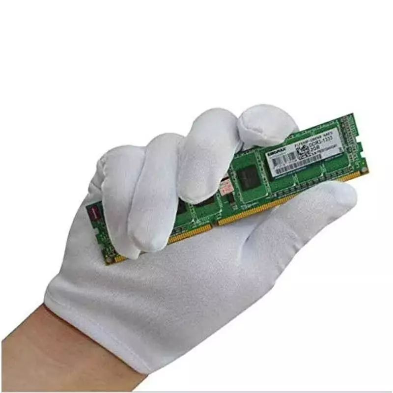 Swavind Safety Hand Gloves Lint-Free Nylon Anti Static Soft & Stretchable Prevents Fiber Shedding White Free Size