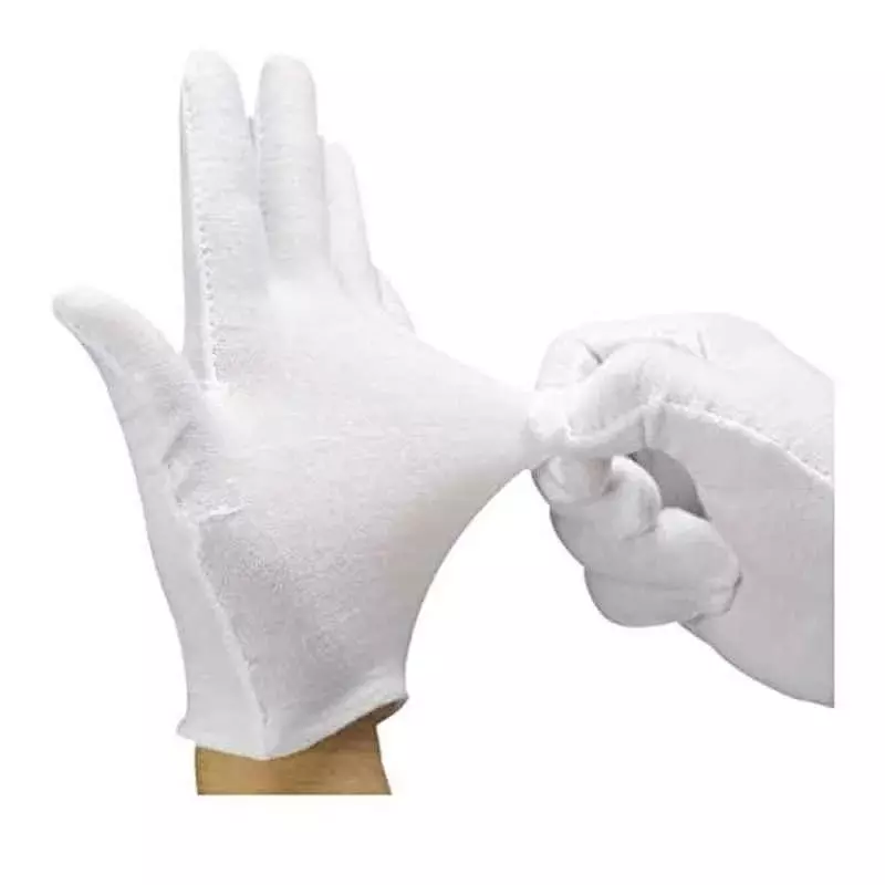 Swavind Safety Hand Gloves Lint-Free Nylon Anti Static Soft & Stretchable Prevents Fiber Shedding White Free Size