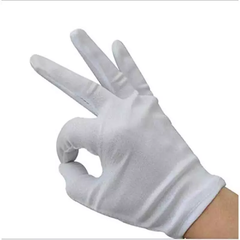 Swavind Safety Hand Gloves Lint-Free Nylon Anti Static Soft & Stretchable Prevents Fiber Shedding White Free Size